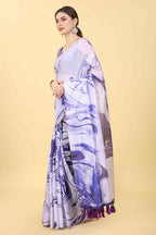 Purple Cotton Blend Dyed Tie and Dye Saree with Unstitched Blouse - Hiral Fashion | Grocsy