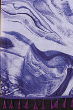 Purple Cotton Blend Dyed Tie and Dye Saree with Unstitched Blouse - Hiral Fashion | Grocsy