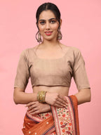 Hiral Fashion Orange Paithani Cotton Blend Polka Dots Digital Printed Saree | Grocsy