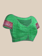 Green Banarasi Silk Woven Zari Design Checked Saree with Unstitched Blouse - Hiral Fashion | Grocsy