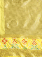 Gray Banarasi Silk Woven Zari Design Checked Saree with Unstitched Blouse - Hiral Fashion | Grocsy