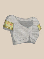 Gray Banarasi Silk Woven Zari Design Checked Saree with Unstitched Blouse - Hiral Fashion | Grocsy