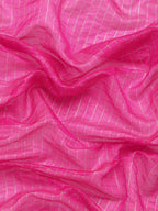 Pink Banarasi Silk Woven Zari Design Checked Saree with Unstitched Blouse - Hiral Fashion | Grocsy