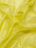Yellow Banarasi Silk Woven Zari Design Checked Saree with Unstitched Blouse - Hiral Fashion | Grocsy
