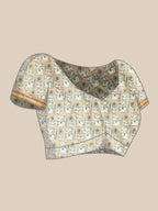 Green Art Silk Printed Embellished Saree with Unstitched Blouse - Hiral Fashion | Grocsy