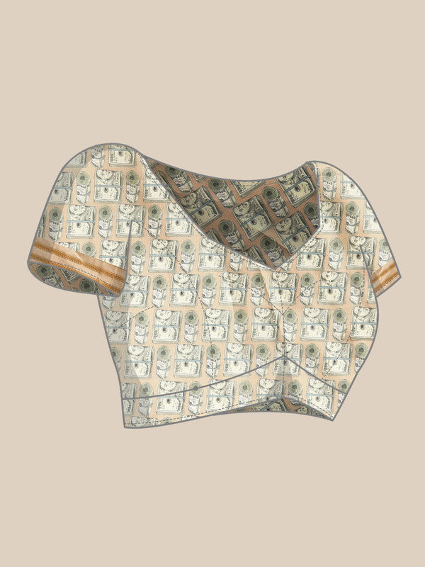 Green Art Silk Printed Embellished Saree with Unstitched Blouse - Hiral Fashion | Grocsy