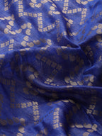 Navy Blue Silk Blend Woven Zari Design Abstract Saree with Unstitched Blouse - Hiral Fashion | Grocsy