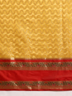 Yellow Silk Blend Woven Zari Design Abstract Saree with Unstitched Blouse - Hiral Fashion | Grocsy