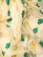 Blue Pure Cotton Woven Zari Design Floral Saree with Unstitched Blouse - Hiral Fashion | Grocsy