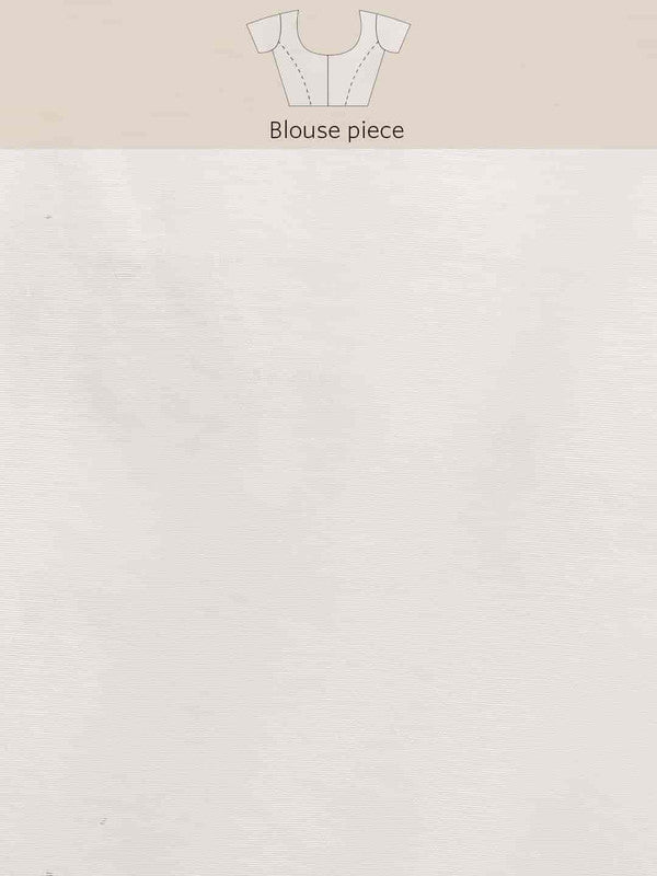 White Pure Cotton Woven Zari Design Paisley Saree with Unstitched Blouse - Hiral Fashion | Grocsy