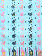 Turquoise Pure Cotton Woven Zari Design Paisley Saree with Unstitched Blouse - Hiral Fashion | Grocsy