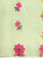 Green Pure Cotton Woven Zari Design Floral Saree with Unstitched Blouse - Hiral Fashion | Grocsy