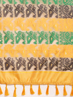 Multicolor Pure Cotton Woven Zari Design Geomatric Saree with Unstitched Blouse - Hiral Fashion | Grocsy