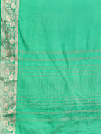 Green Pure Viscose Chinon Zari Woven Solid Saree with Unstitched Blouse - Hiral Fashion | Grocsy