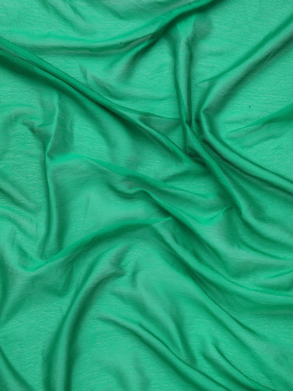 Green Pure Viscose Chinon Zari Woven Solid Saree with Unstitched Blouse - Hiral Fashion | Grocsy