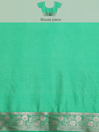 Green Pure Viscose Chinon Zari Woven Solid Saree with Unstitched Blouse - Hiral Fashion | Grocsy