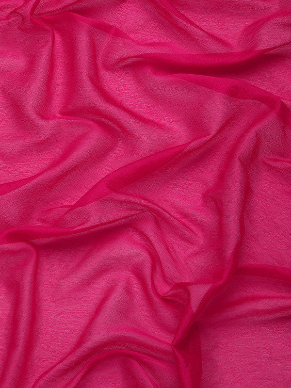 Pink Pure Viscose Chinon Zari Woven Solid Saree with Unstitched Blouse - Hiral Fashion | Grocsy