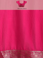 Pink Pure Viscose Chinon Zari Woven Solid Saree with Unstitched Blouse - Hiral Fashion | Grocsy