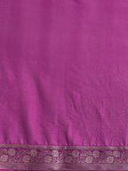 Purple Pure Viscose Chinon Zari Woven Solid Saree with Unstitched Blouse - Hiral Fashion | Grocsy