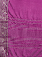 Purple Pure Viscose Chinon Zari Woven Solid Saree with Unstitched Blouse - Hiral Fashion | Grocsy