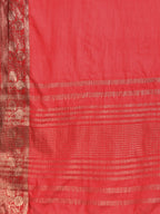 Red Pure Viscose Chinon Zari Woven Solid Saree with Unstitched Blouse - Hiral Fashion | Grocsy