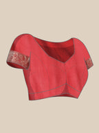 Red Pure Viscose Chinon Zari Woven Solid Saree with Unstitched Blouse - Hiral Fashion | Grocsy