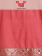 Red Pure Viscose Chinon Zari Woven Solid Saree with Unstitched Blouse - Hiral Fashion | Grocsy
