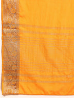 Yellow Pure Viscose Chinon Zari Woven Solid Saree with Unstitched Blouse - Hiral Fashion | Grocsy