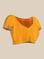 Yellow Pure Viscose Chinon Zari Woven Solid Saree with Unstitched Blouse - Hiral Fashion | Grocsy