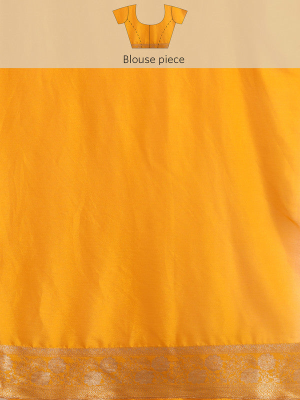 Yellow Pure Viscose Chinon Zari Woven Solid Saree with Unstitched Blouse - Hiral Fashion | Grocsy