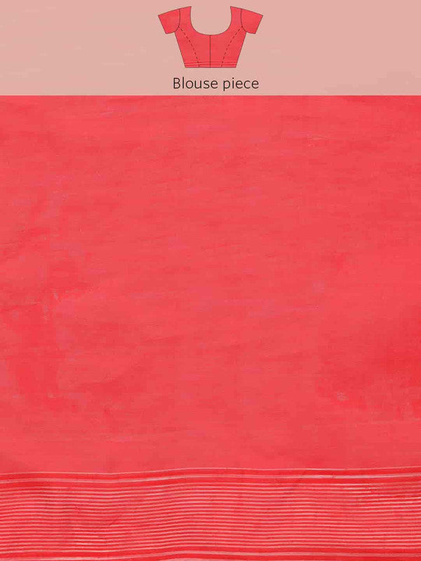 Off White Pure Cotton Woven Zari Design Floral Saree with Unstitched Blouse - Hiral Fashion | Grocsy