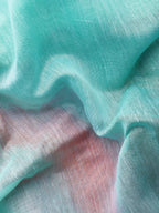 Green Organza Printed Tie and Dye Saree with Unstitched Blouse - Hiral Fashion | Grocsy