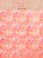 Yellow Organza Printed Tie and Dye Saree with Unstitched Blouse - Hiral Fashion | Grocsy