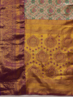 Gray/Silver Pure Silk Woven Zari Design Floral Saree with Unstitched Blouse - Hiral Fashion | Grocsy