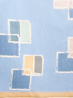 Blue Silk Blend Printed Abstract Saree with Unstitched Blouse - Hiral Fashion | Grocsy