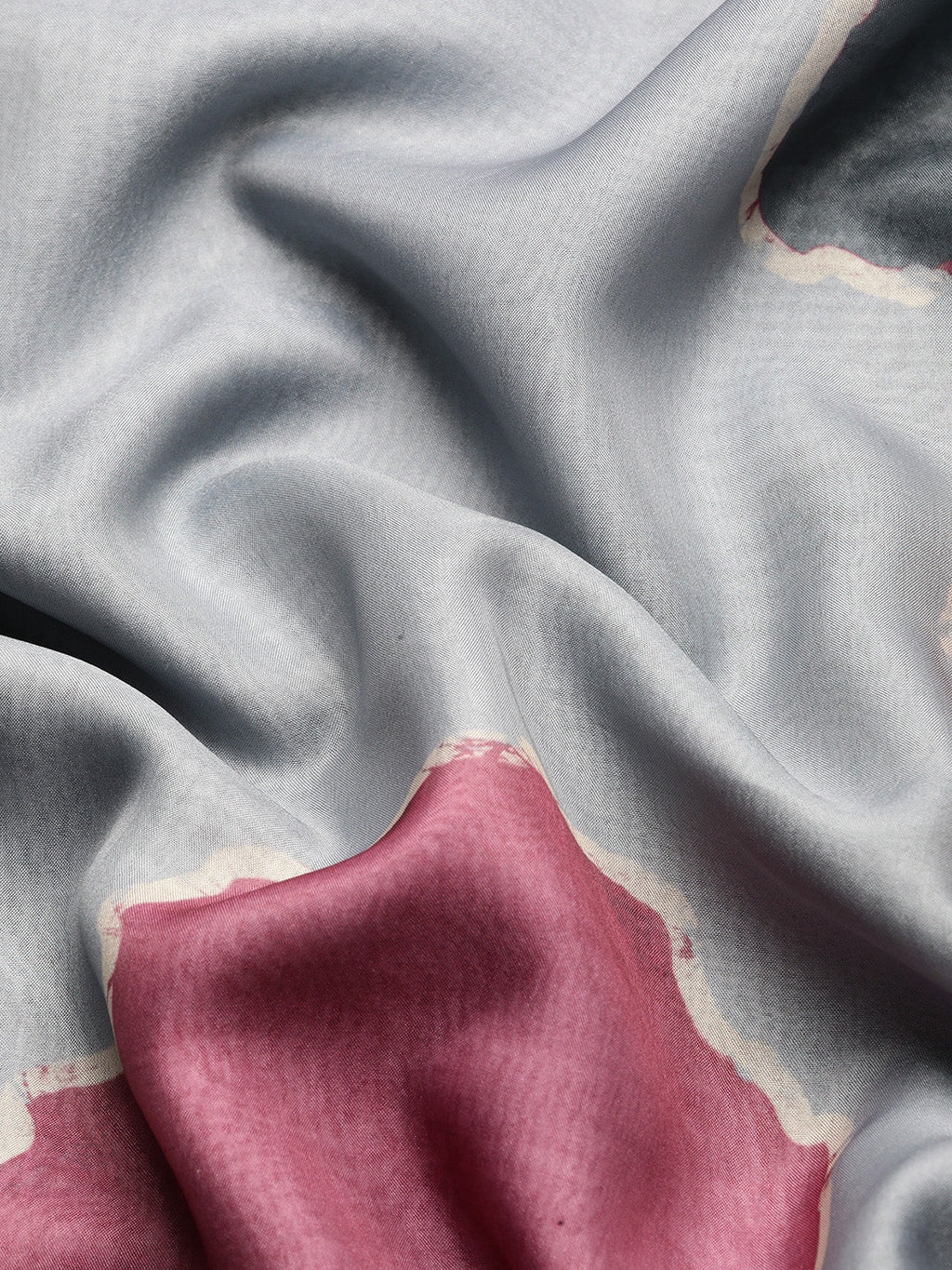 Dark Gray Silk Blend Printed Abstract Saree with Unstitched Blouse - Hiral Fashion | Grocsy