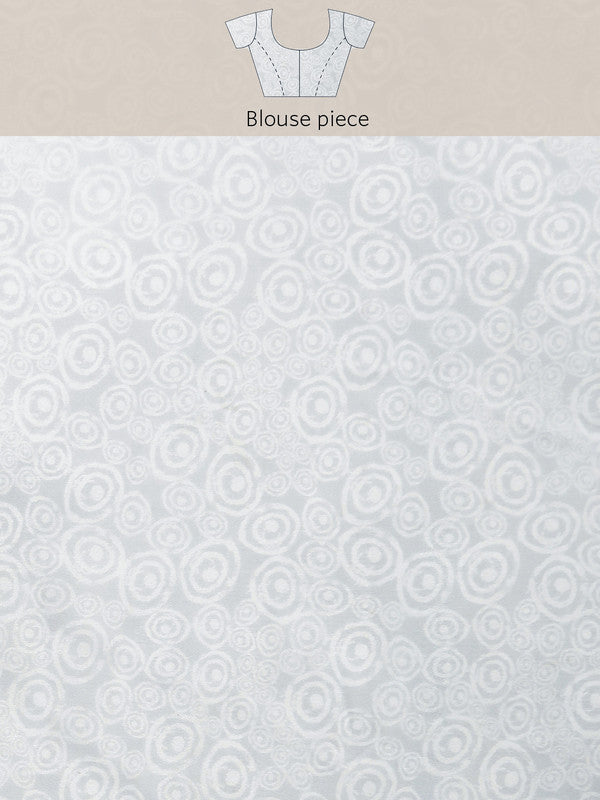 Gray Silk Blend Printed Abstract Saree with Unstitched Blouse - Hiral Fashion | Grocsy