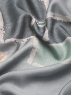 Multicolor Silk Blend Printed Abstract Saree with Unstitched Blouse - Hiral Fashion | Grocsy