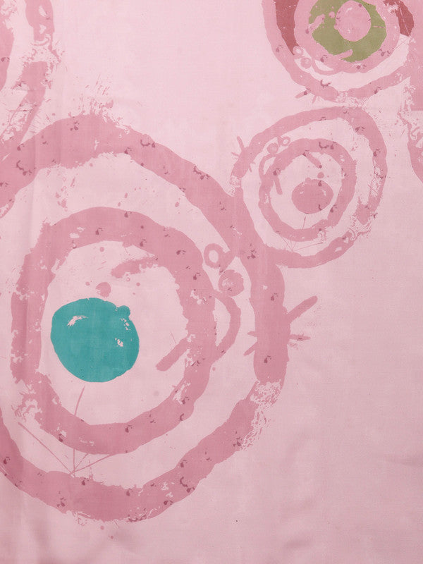 Peach Silk Blend Printed Abstract Saree with Unstitched Blouse - Hiral Fashion | Grocsy