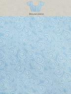 Sky Blue Silk Blend Printed Abstract Saree with Unstitched Blouse - Hiral Fashion | Grocsy