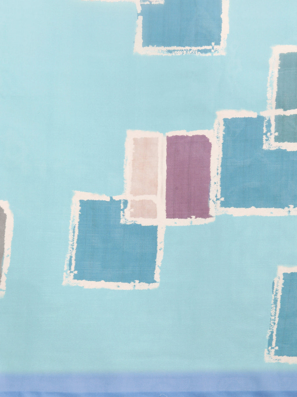 Turquoise Silk Blend Printed Abstract Saree with Unstitched Blouse - Hiral Fashion | Grocsy