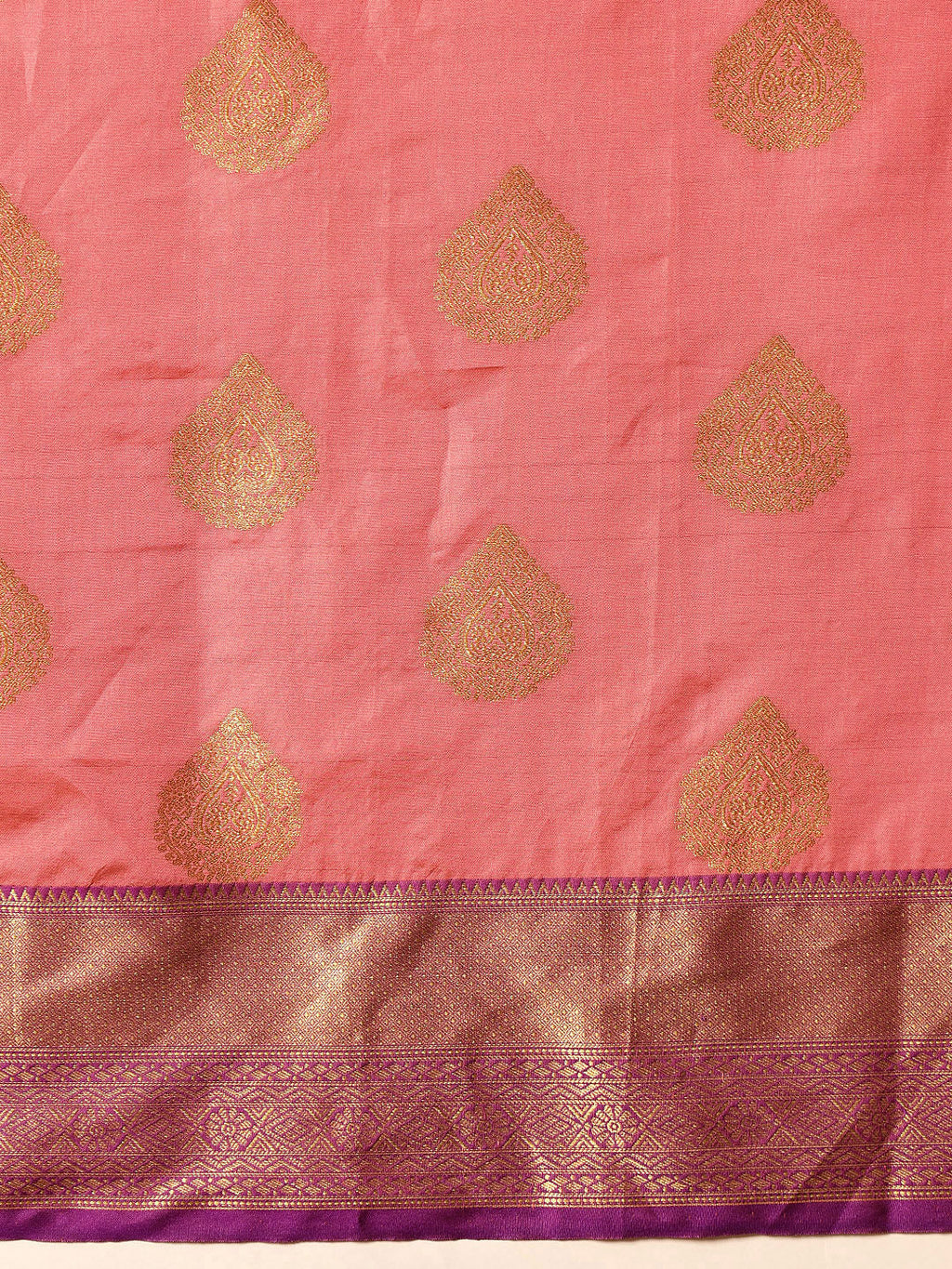 Hiral Fashion Pink Kanjeevaram Silk Woven Design Saree | Grocsy