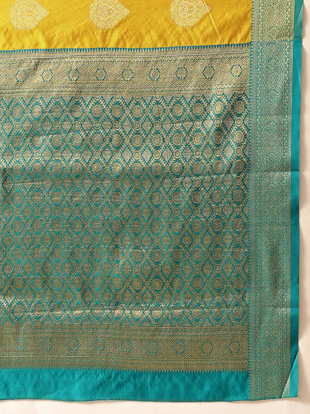 Hiral Fashion Yellow Kanjeevaram Silk Woven Design Saree | Grocsy