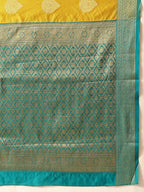 Hiral Fashion Yellow Kanjeevaram Silk Woven Design Saree | Grocsy