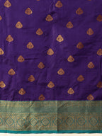 Hiral Fashion Blue Kanjeevaram Silk Woven Design Saree | Grocsy
