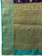 Hiral Fashion Blue Kanjeevaram Silk Woven Design Saree | Grocsy