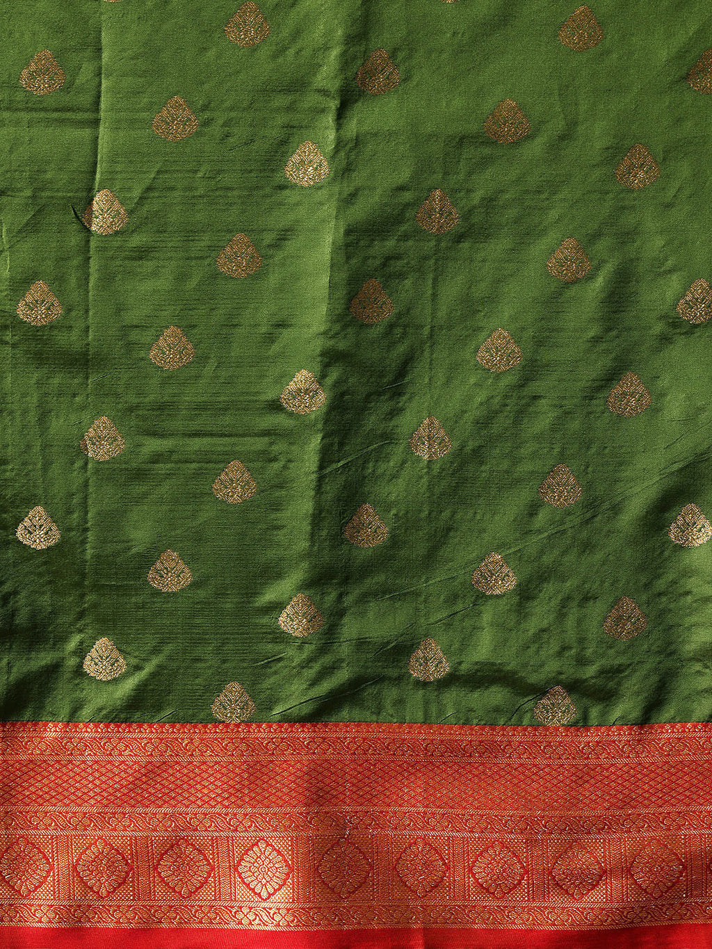 Hiral Fashion Green Kanjeevaram Silk Woven Design Saree | Grocsy