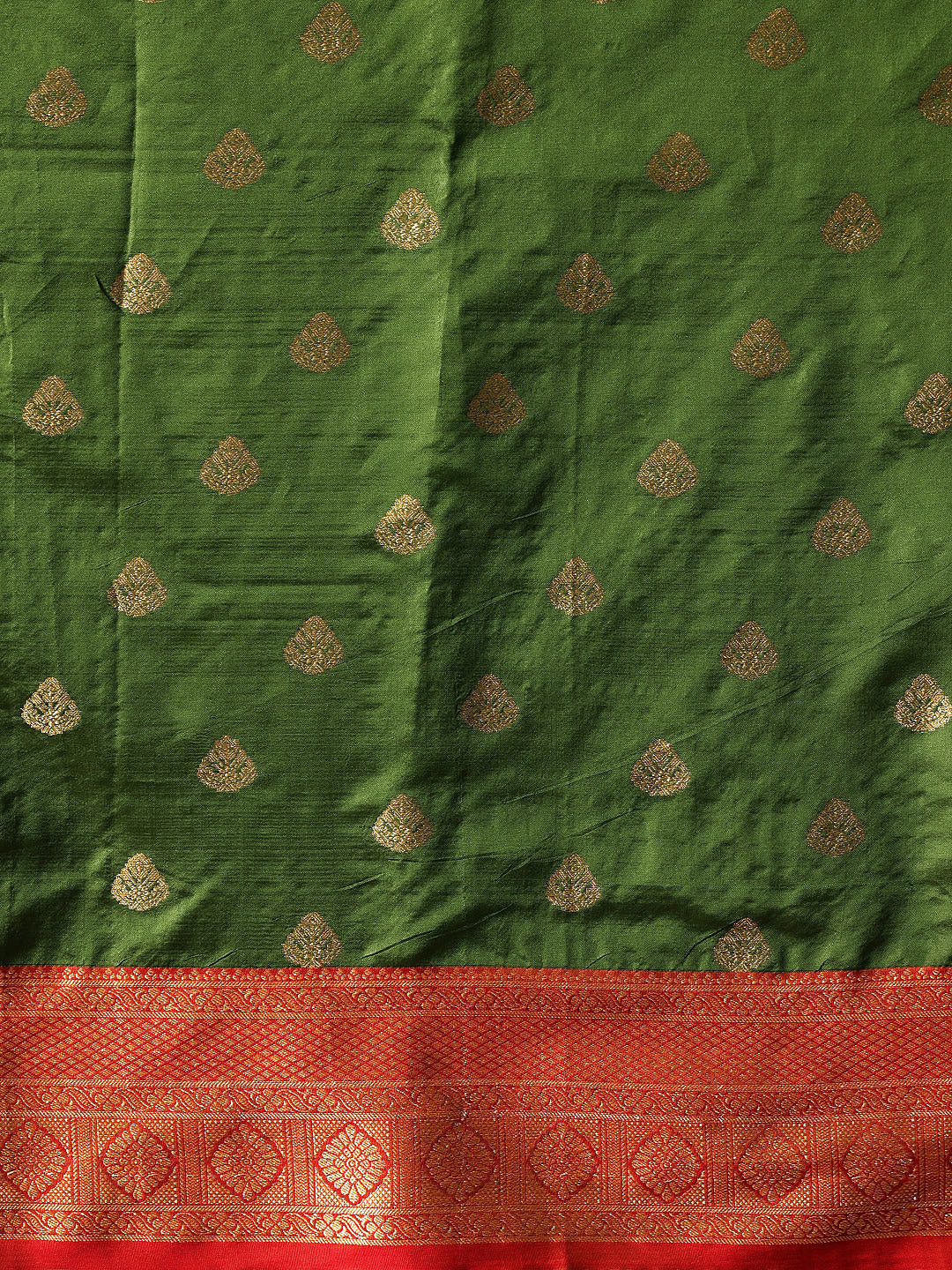 Hiral Fashion Green Kanjeevaram Silk Woven Design Saree | Grocsy