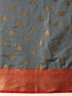Hiral Fashion Grey Kanjeevaram Silk Woven Design Saree | Grocsy