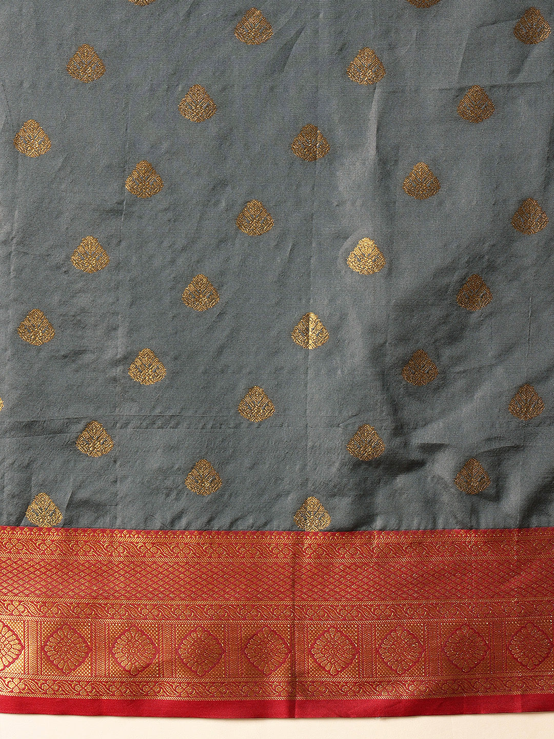 Hiral Fashion Grey Kanjeevaram Silk Woven Design Saree | Grocsy